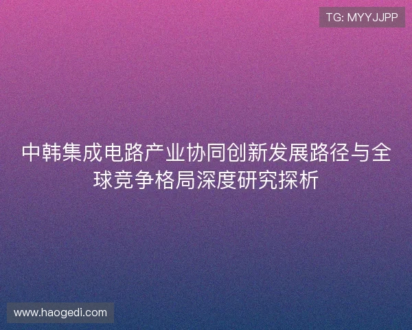 中韩集成电路产业协同创新发展路径与全球竞争格局深度研究探析